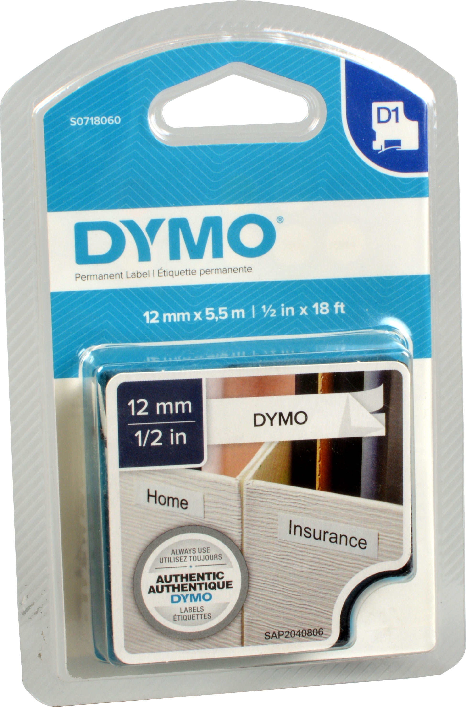 Dymo Originalband 16959  schwarz auf weiß  12mm x 5,5m  Nylon flexibel