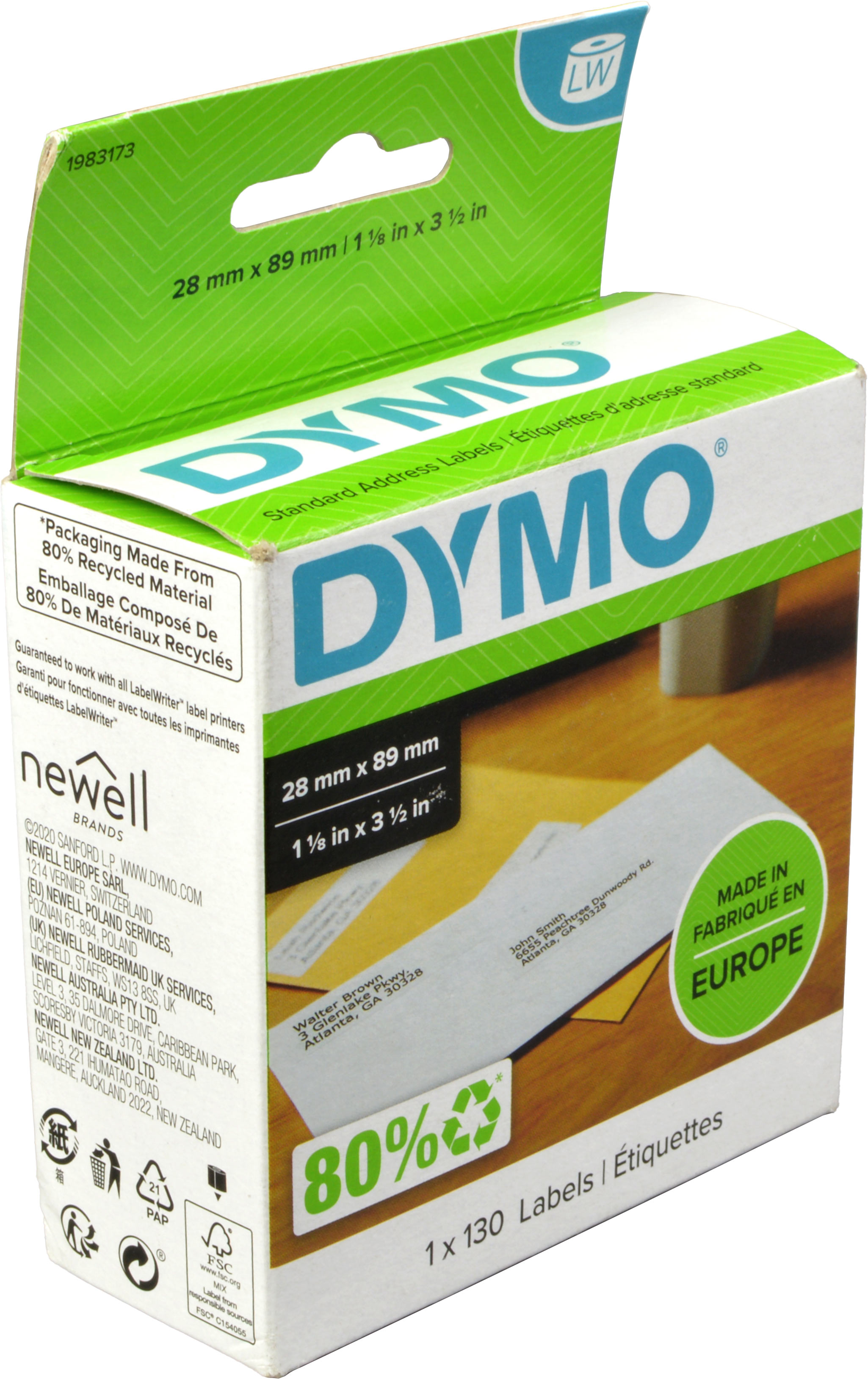Dymo Etiketten 1983173  weiß  28 x 89mm  1 x 130 St.