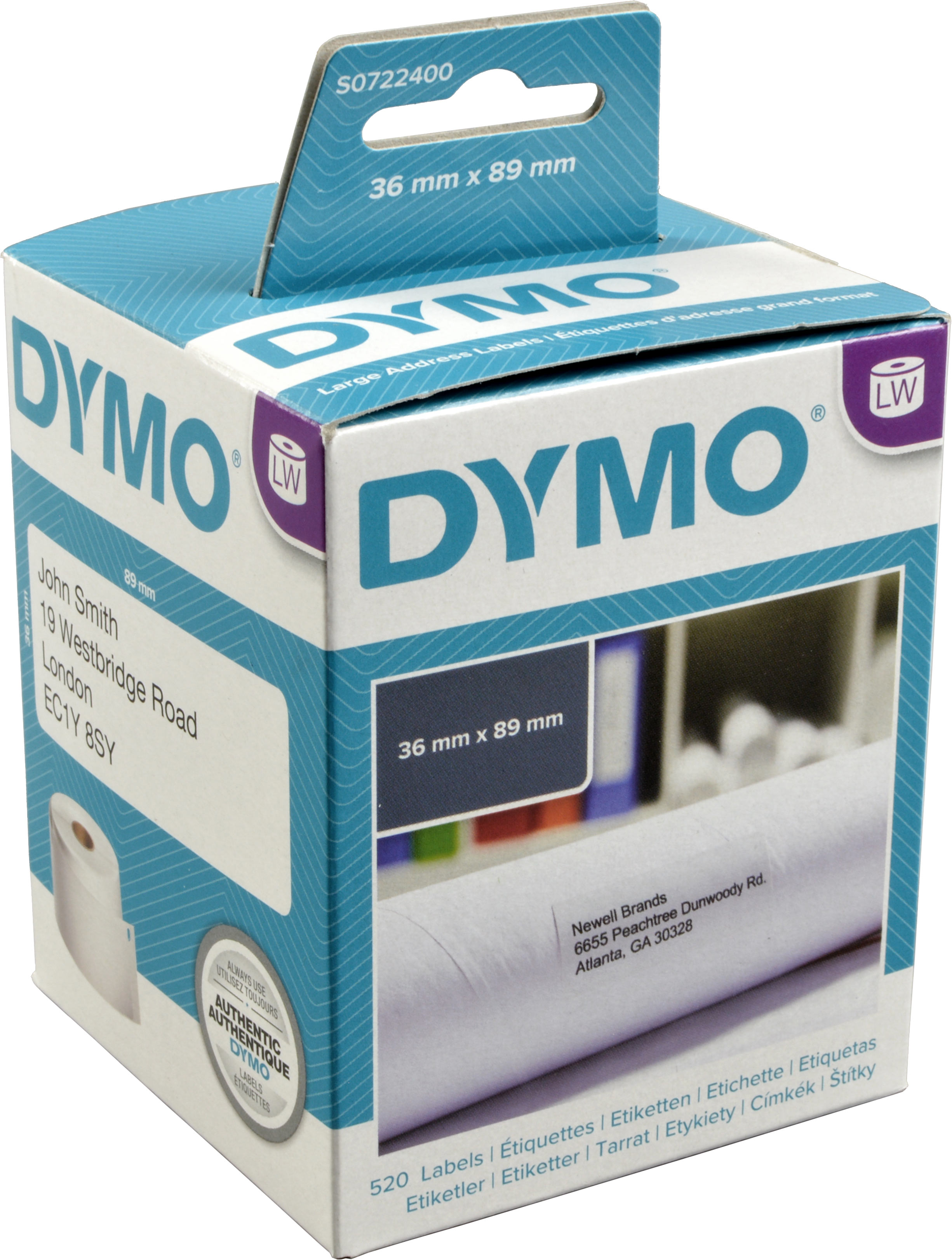 Dymo Etiketten 99012  weiß  36 x 89mm  2 x 260 St.