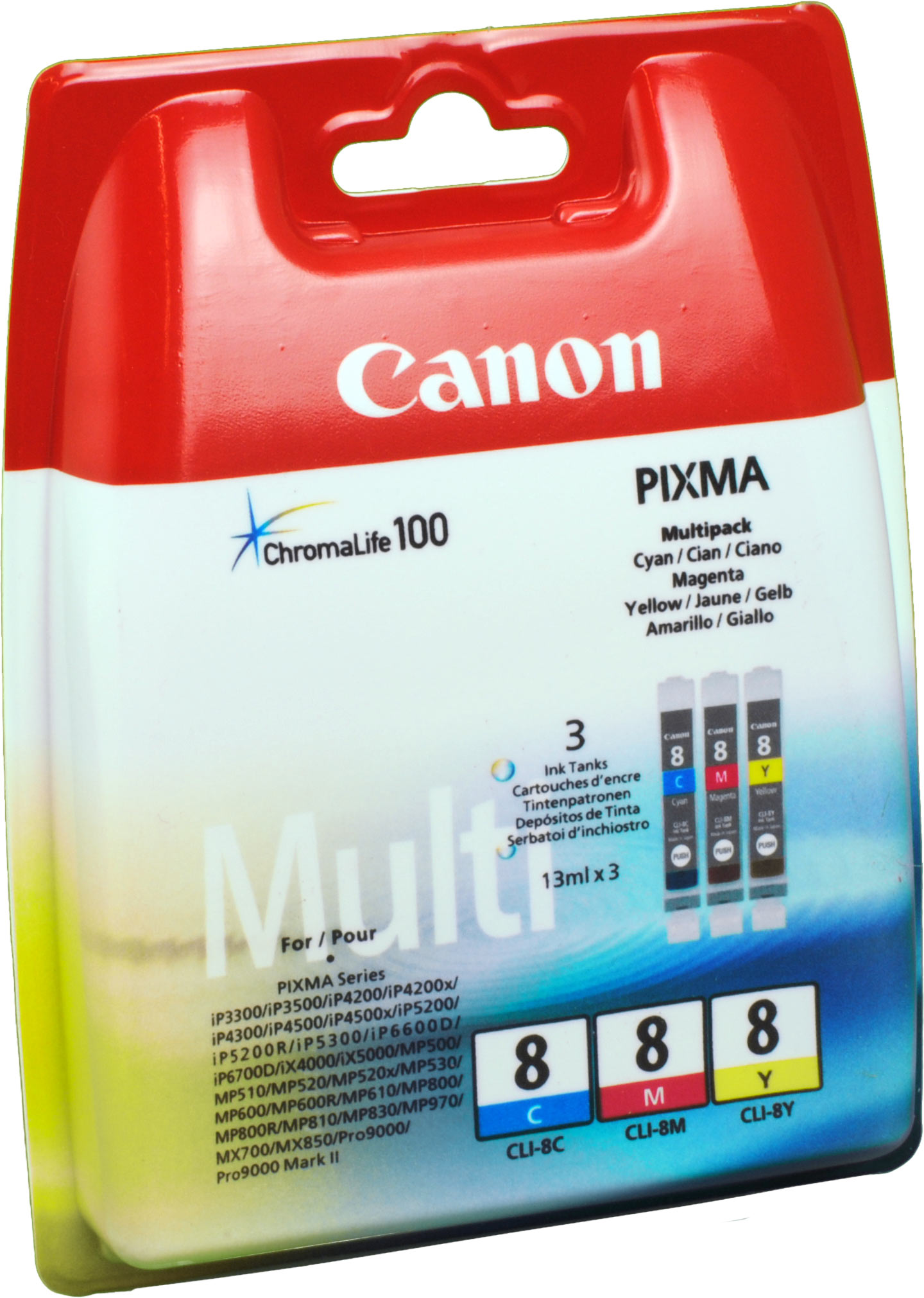 3 Canon Tinten 0621B030  CLI-8 C M Y  3-farbig