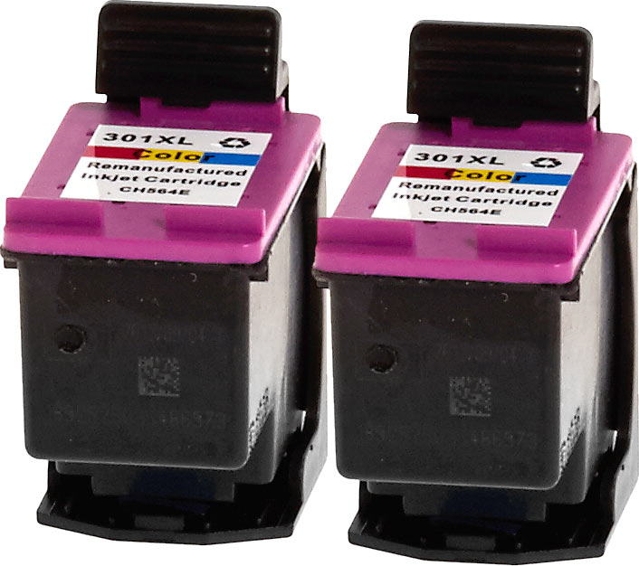 2 Ampertec Tinten für HP D8J46AE  301XL  3-farbig