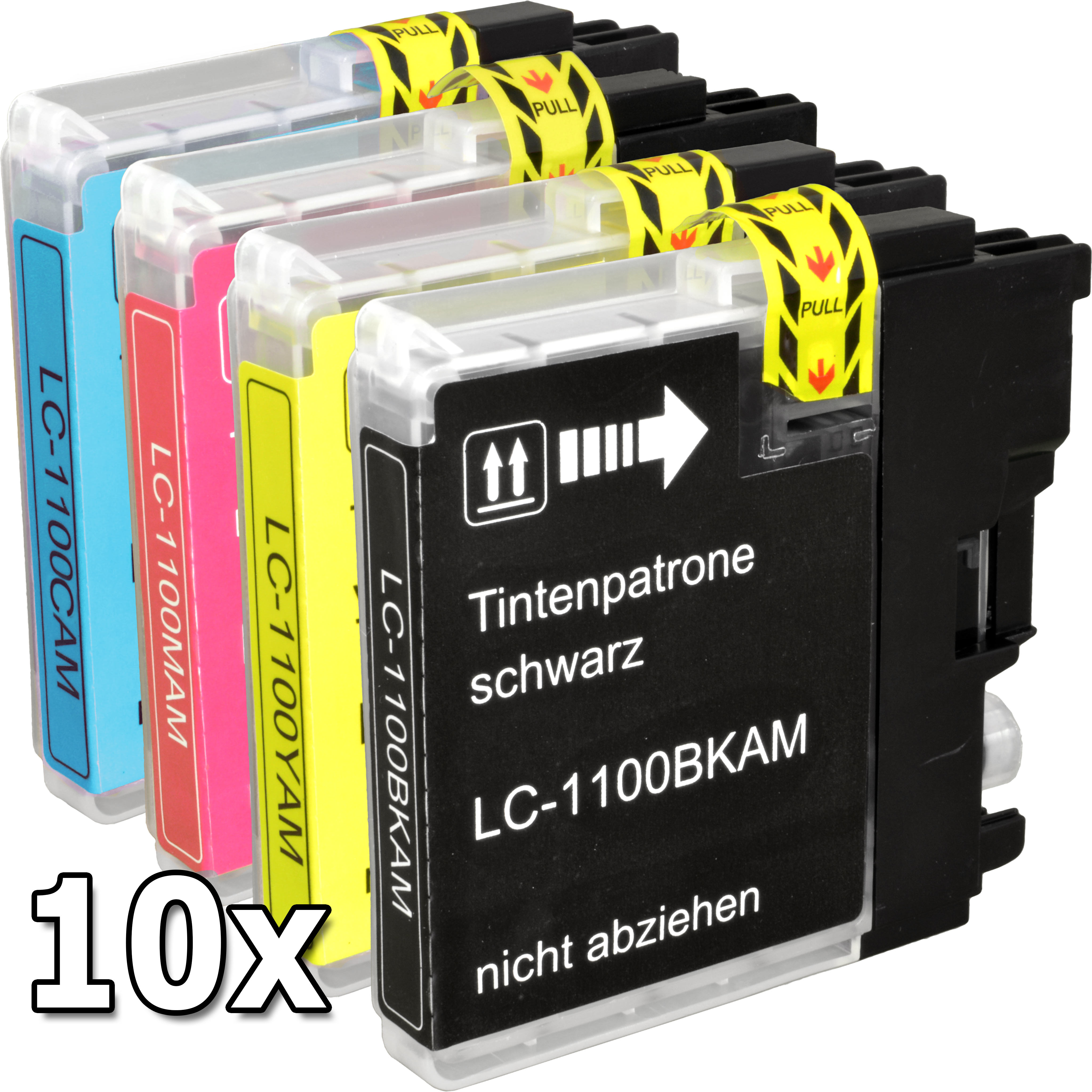 10 Ampertec Tinten kompatibel mit Brother LC-1100BK C M Y LC-980BK C M