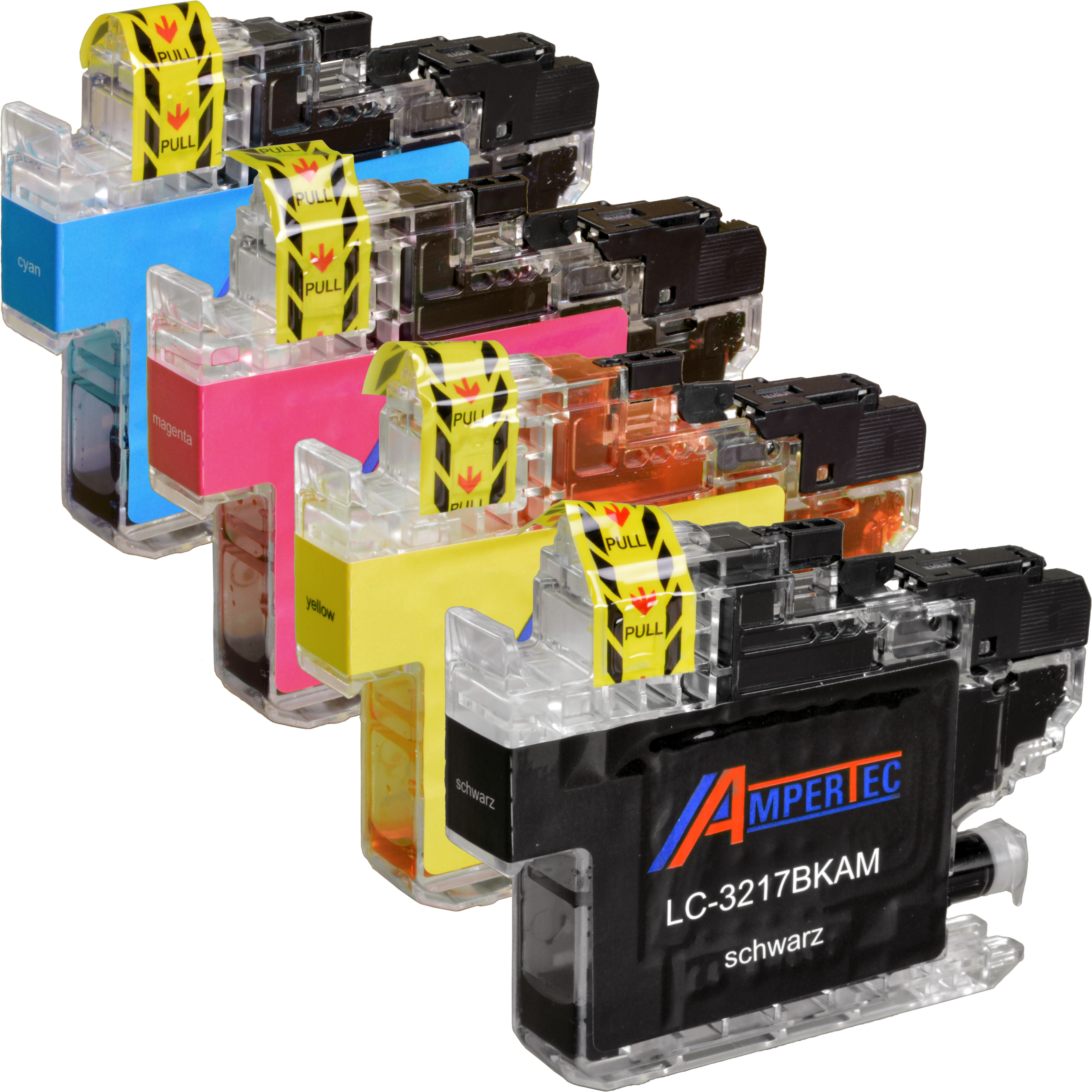 4 Ampertec Tinten kompatibel mit Brother LC-3217 BK C M Y  4-farbig