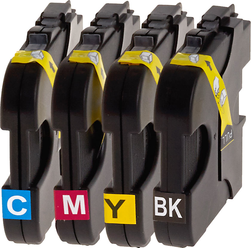 4 Ampertec Tinten kompatibel mit Brother LC-985BK C M Y  4-farbig