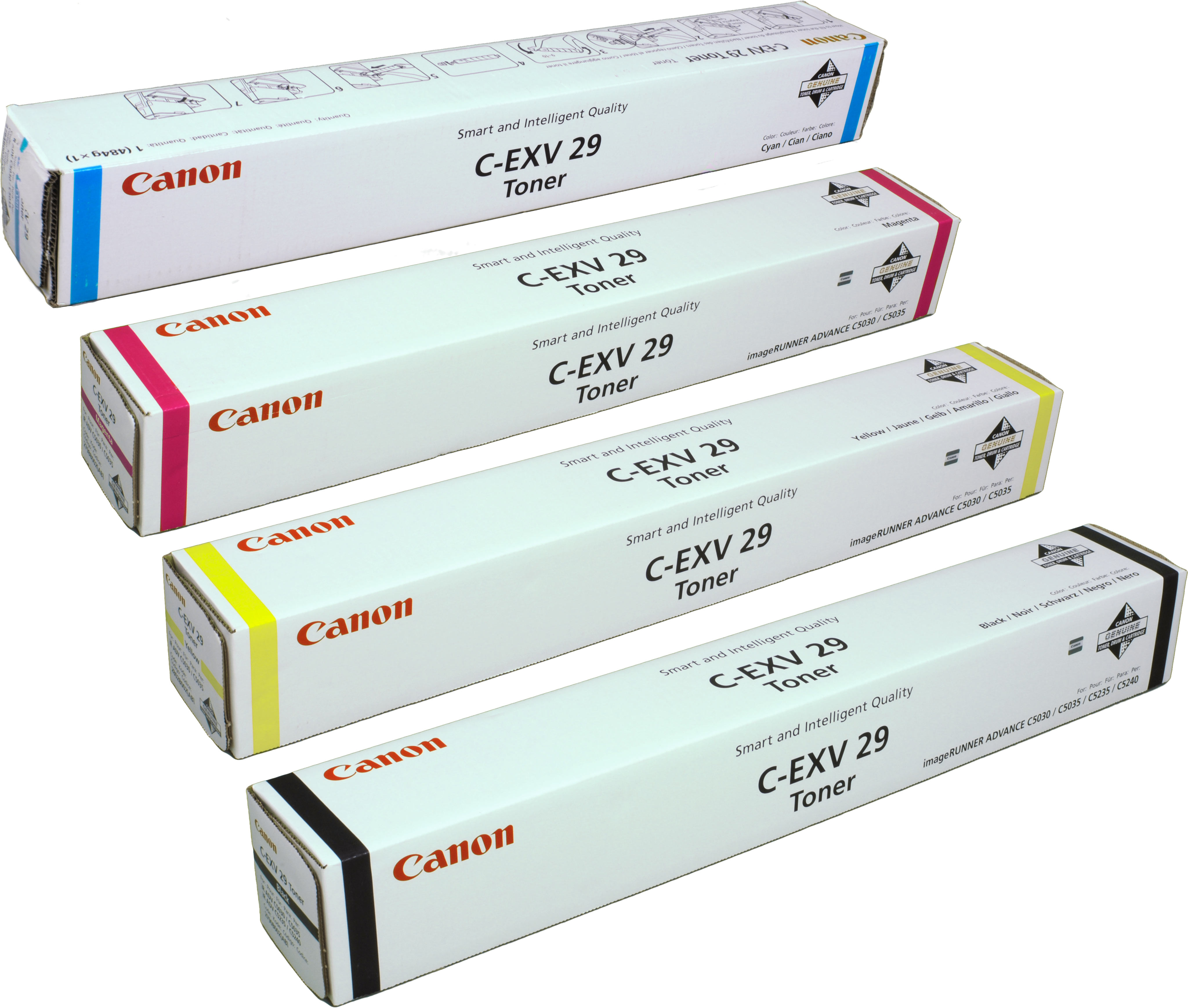 4 Canon Toner C-EXV29  Multipack  BK C M Y  4-farbig