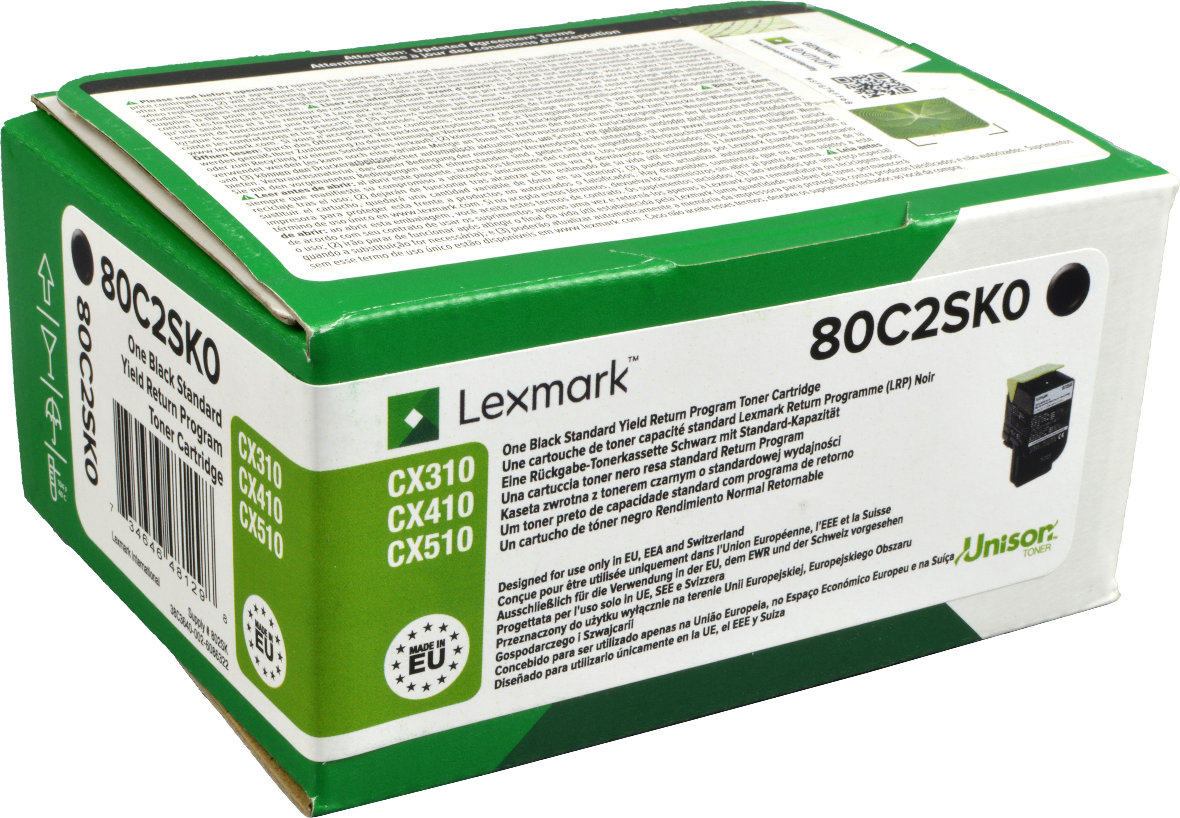 Lexmark Toner 80C2SK0  802SK  schwarz
