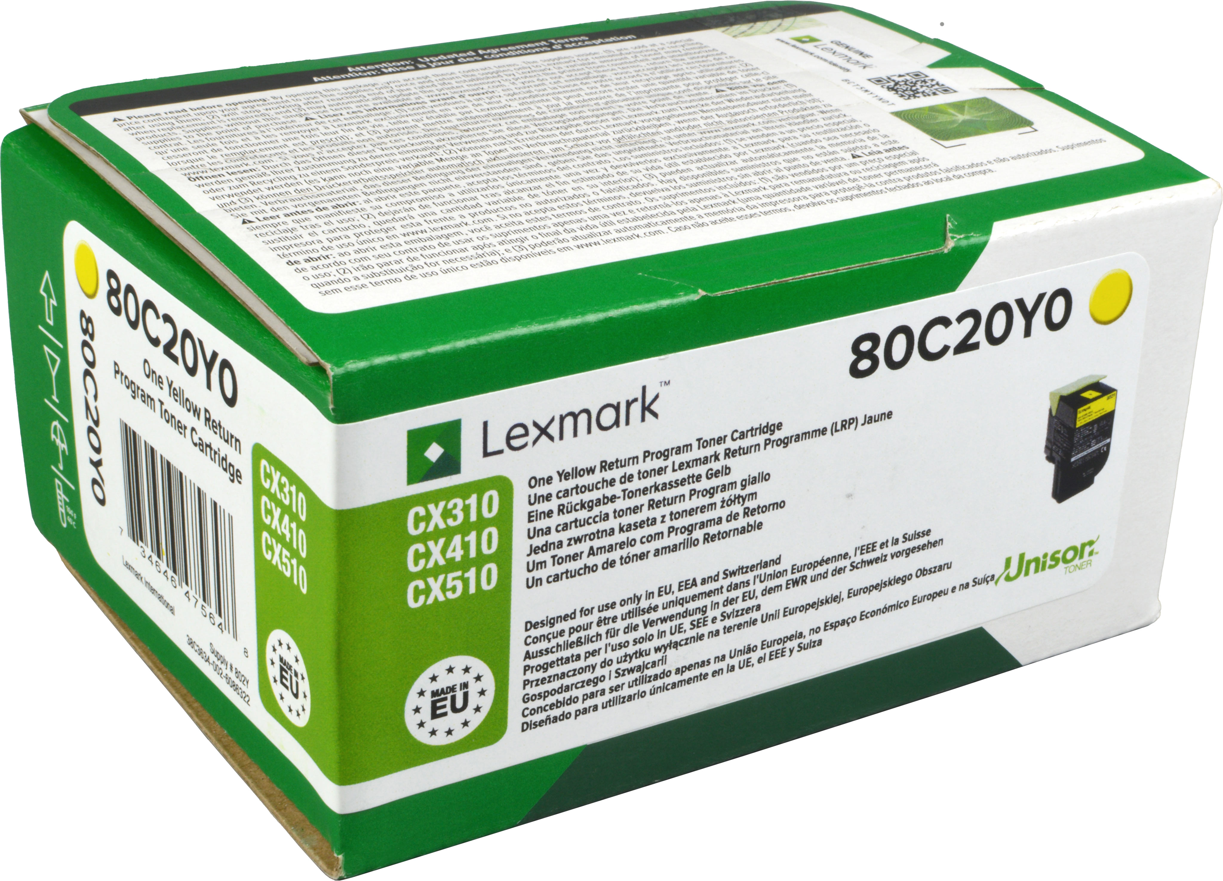 Lexmark Toner 80C20Y0 802Y  yellow