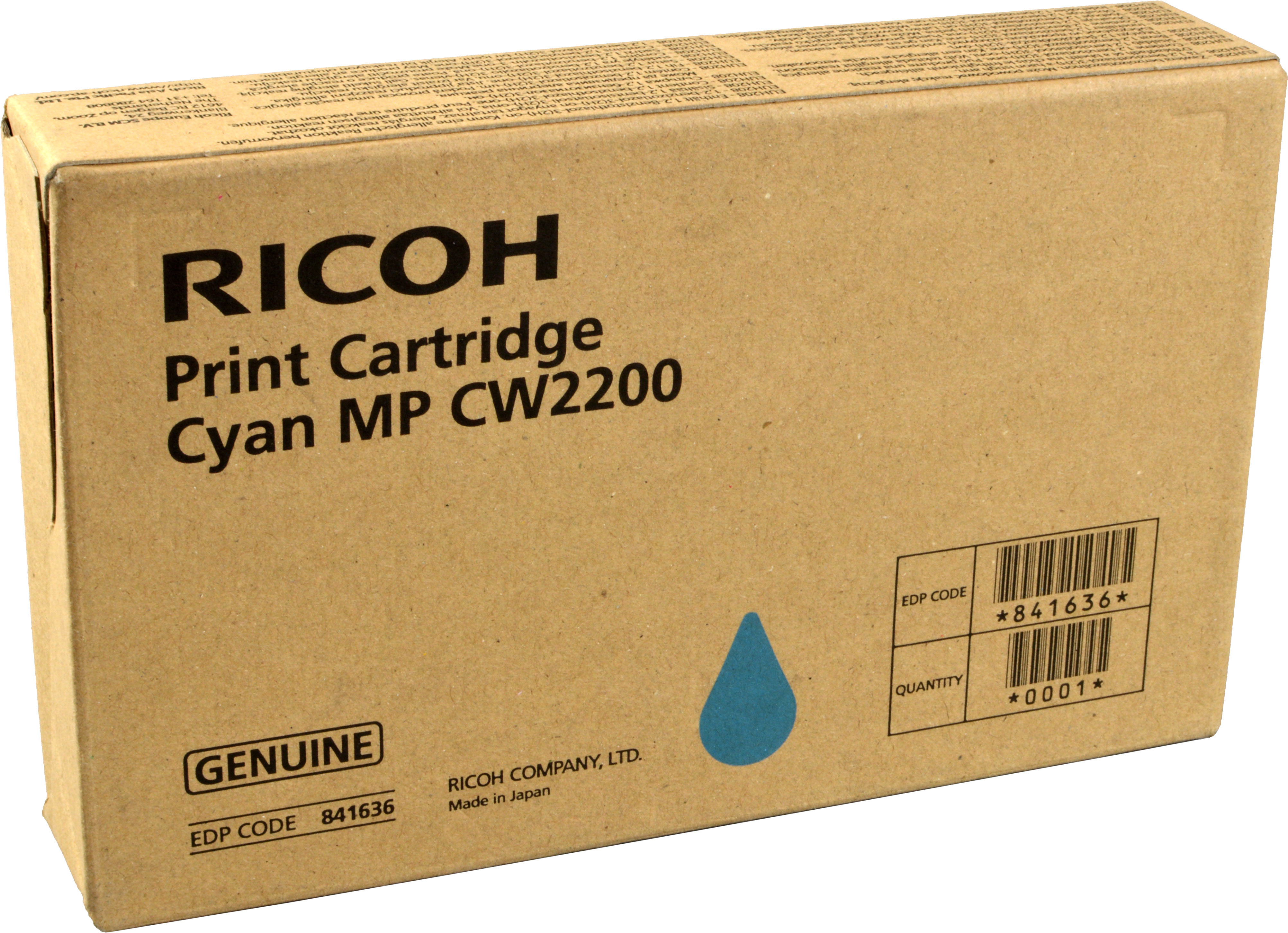 Ricoh Gel Cartridge MP CW2200  841636  cyan OEM
