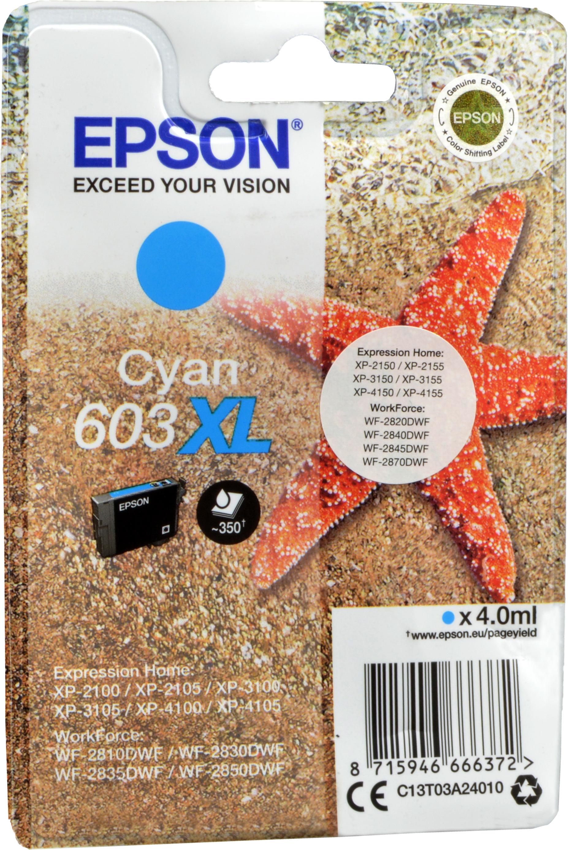 Epson Tinte C13T03A240  603XL  cyan
