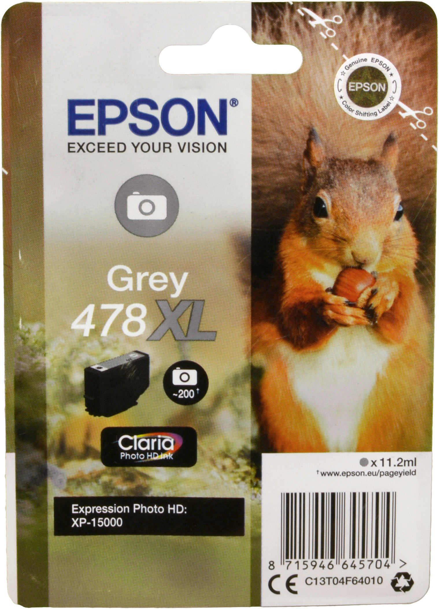 Epson Tinte C13T04F64010 Grey 478XL  grau