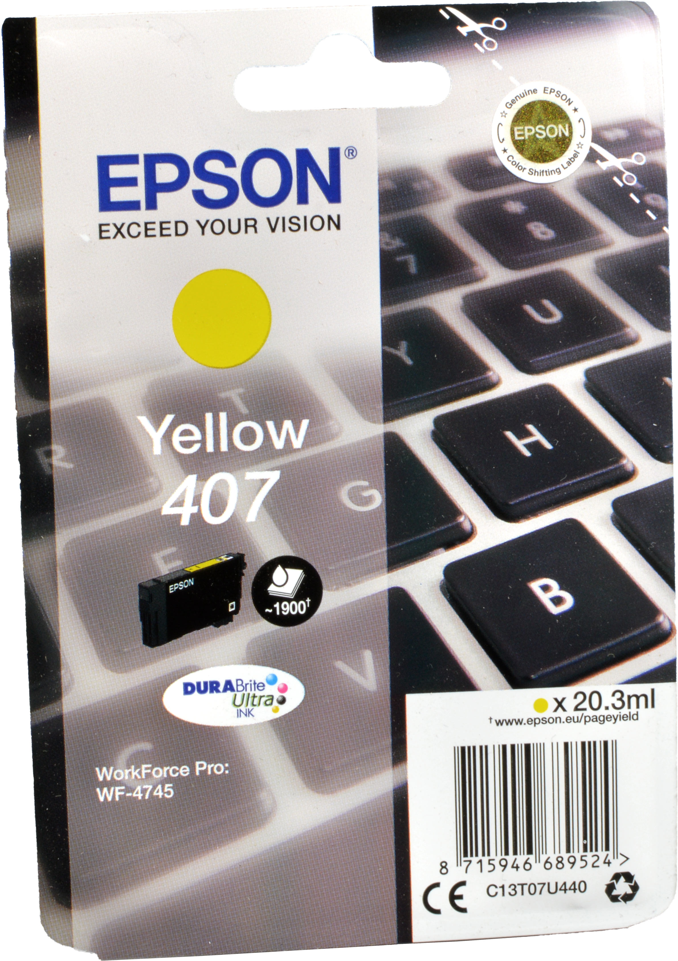 Epson Tinte C13T07U440  407  yellow