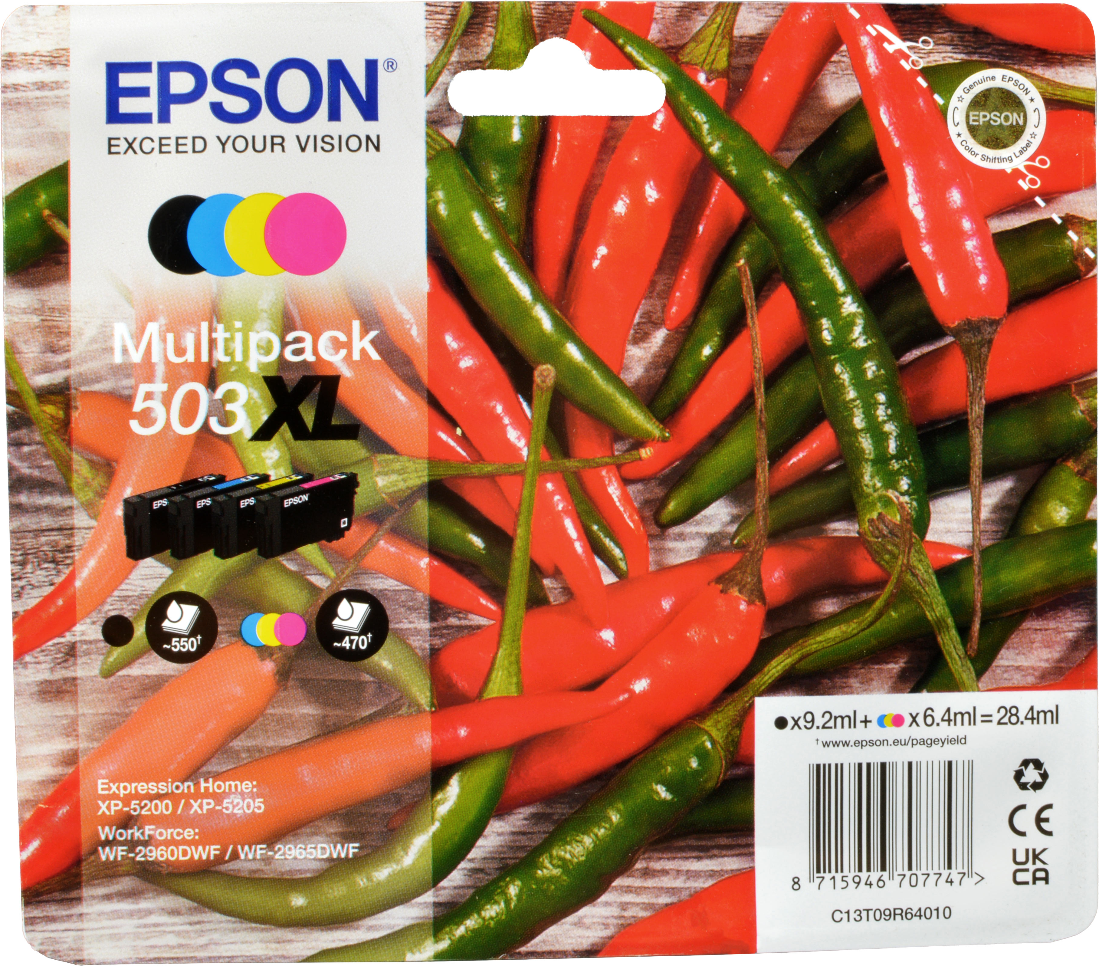 4 Epson Tinten C13T09R64010  503XL  4-farbig