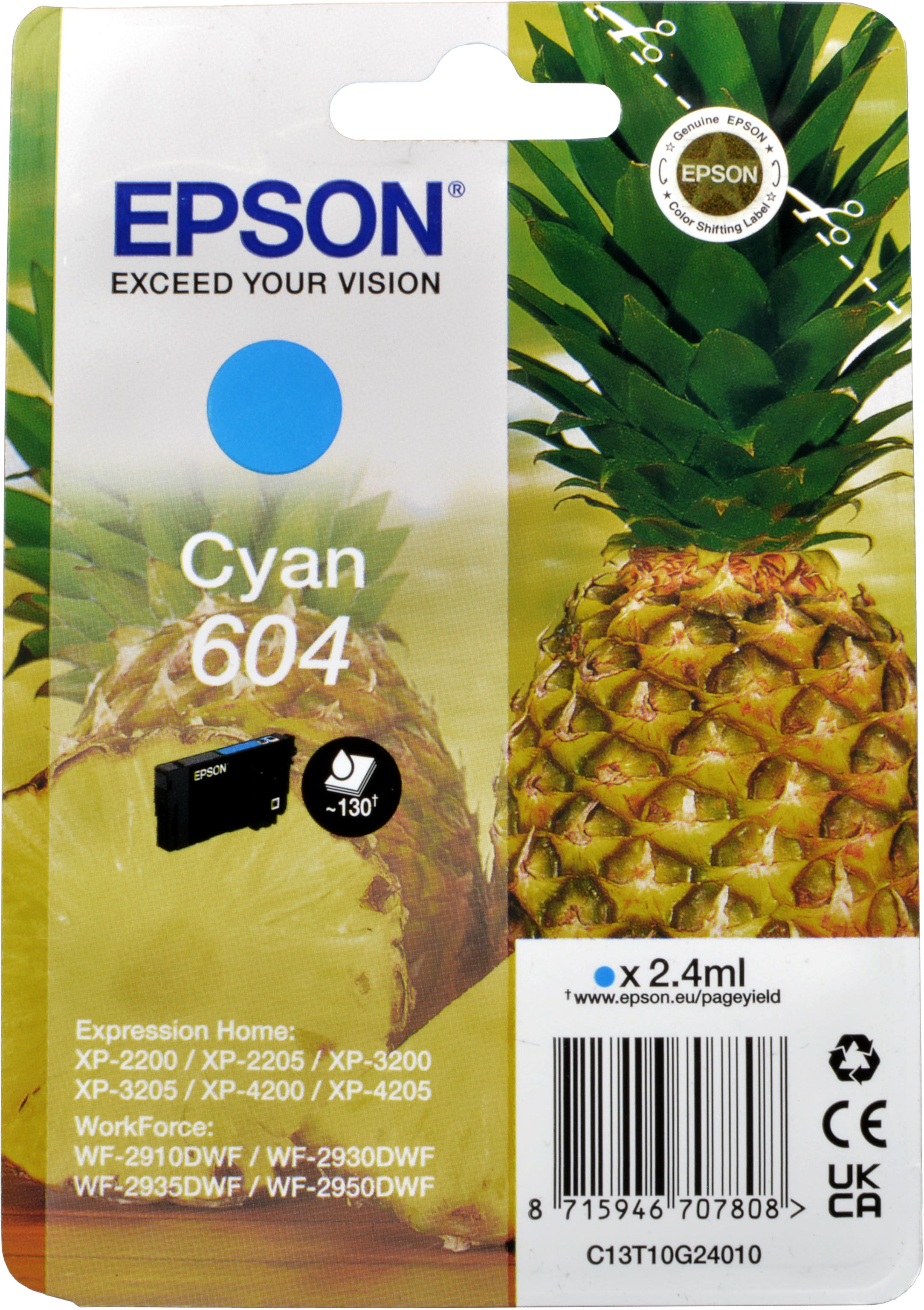 Epson Tinte C13T10G24010  604  cyan
