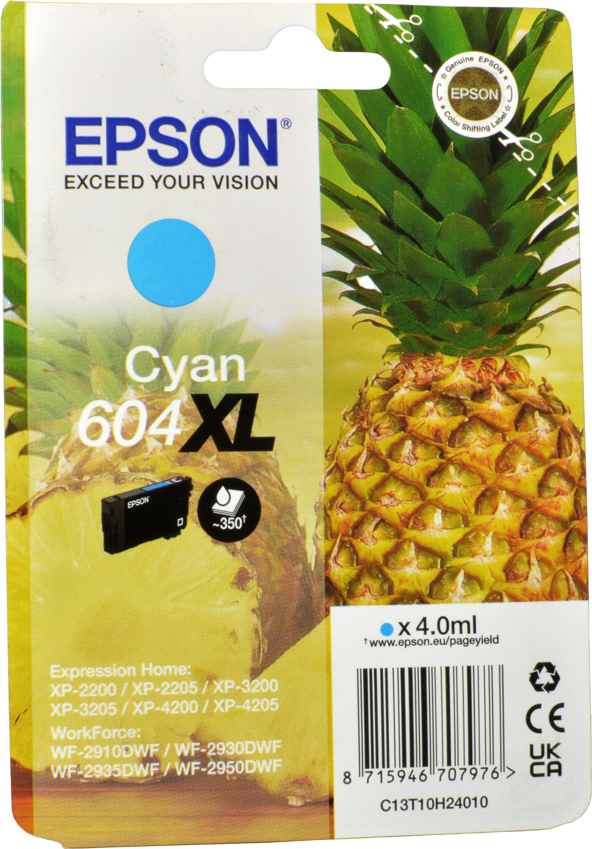 Epson Tinte C13T10H24010  604XL  cyan