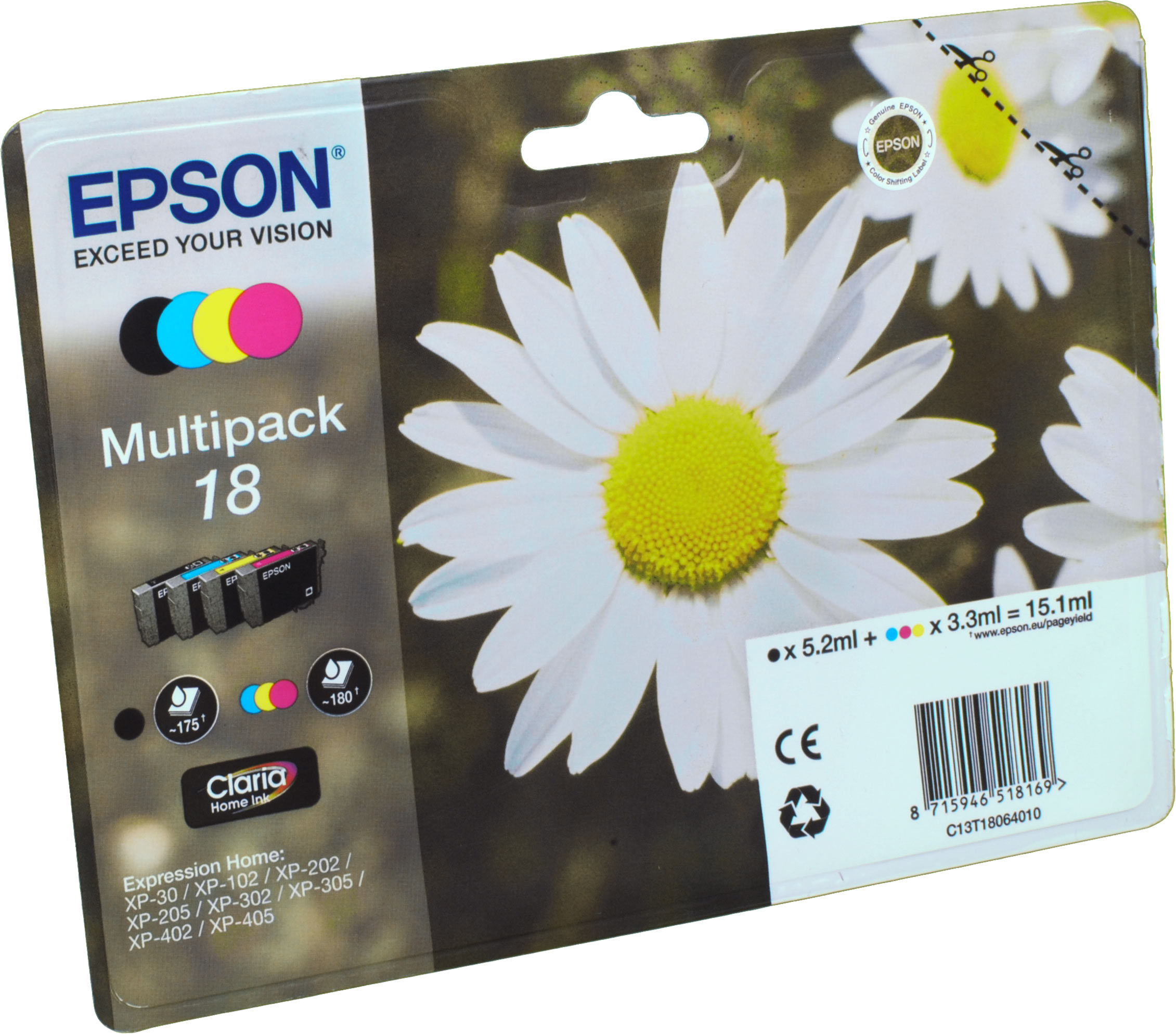 4 Epson Tinten C13T18064012  18  4-farbig
