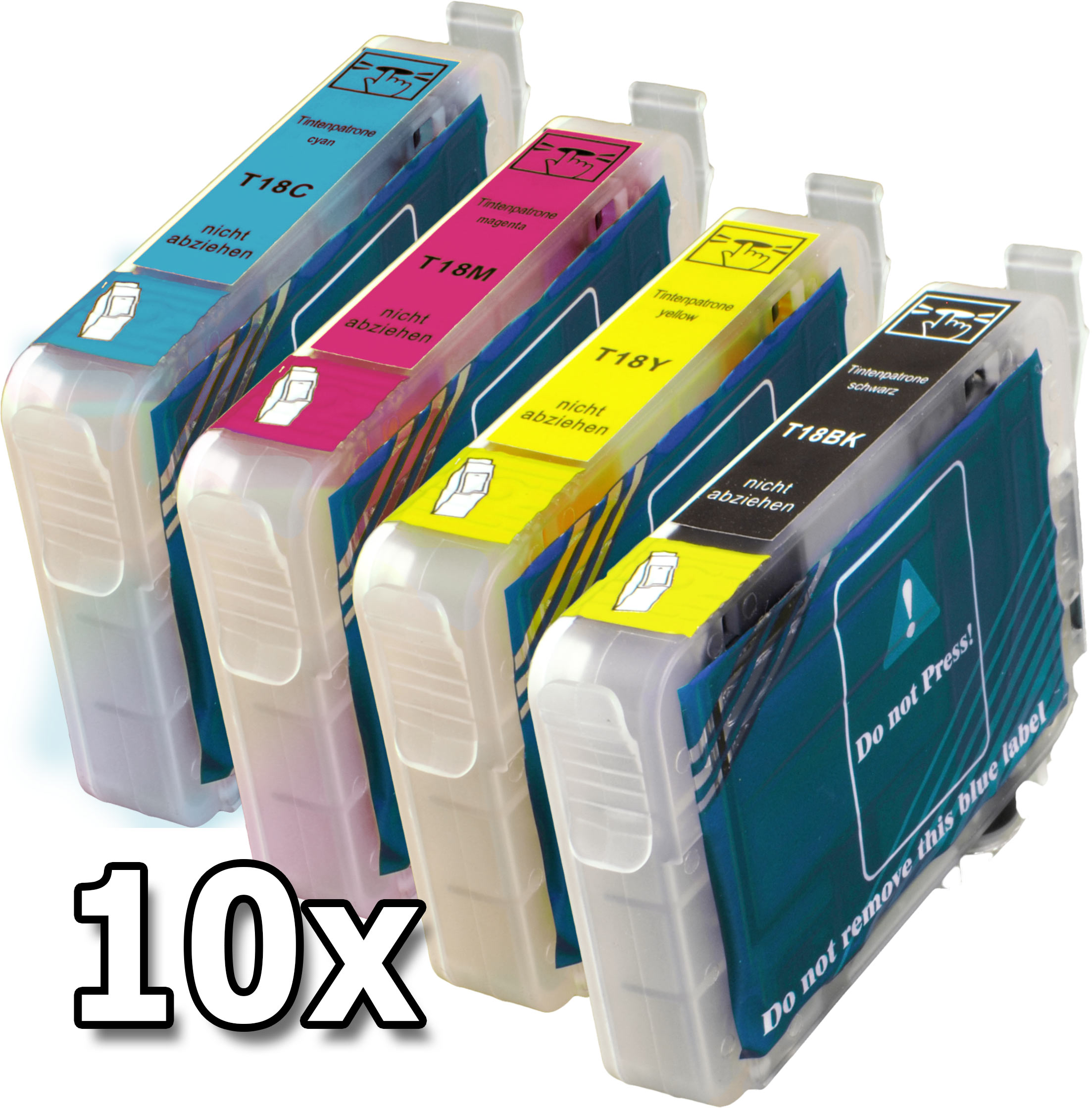10 Ampertec Tinten für Epson C13T1801-1804  4-farbig No 18
