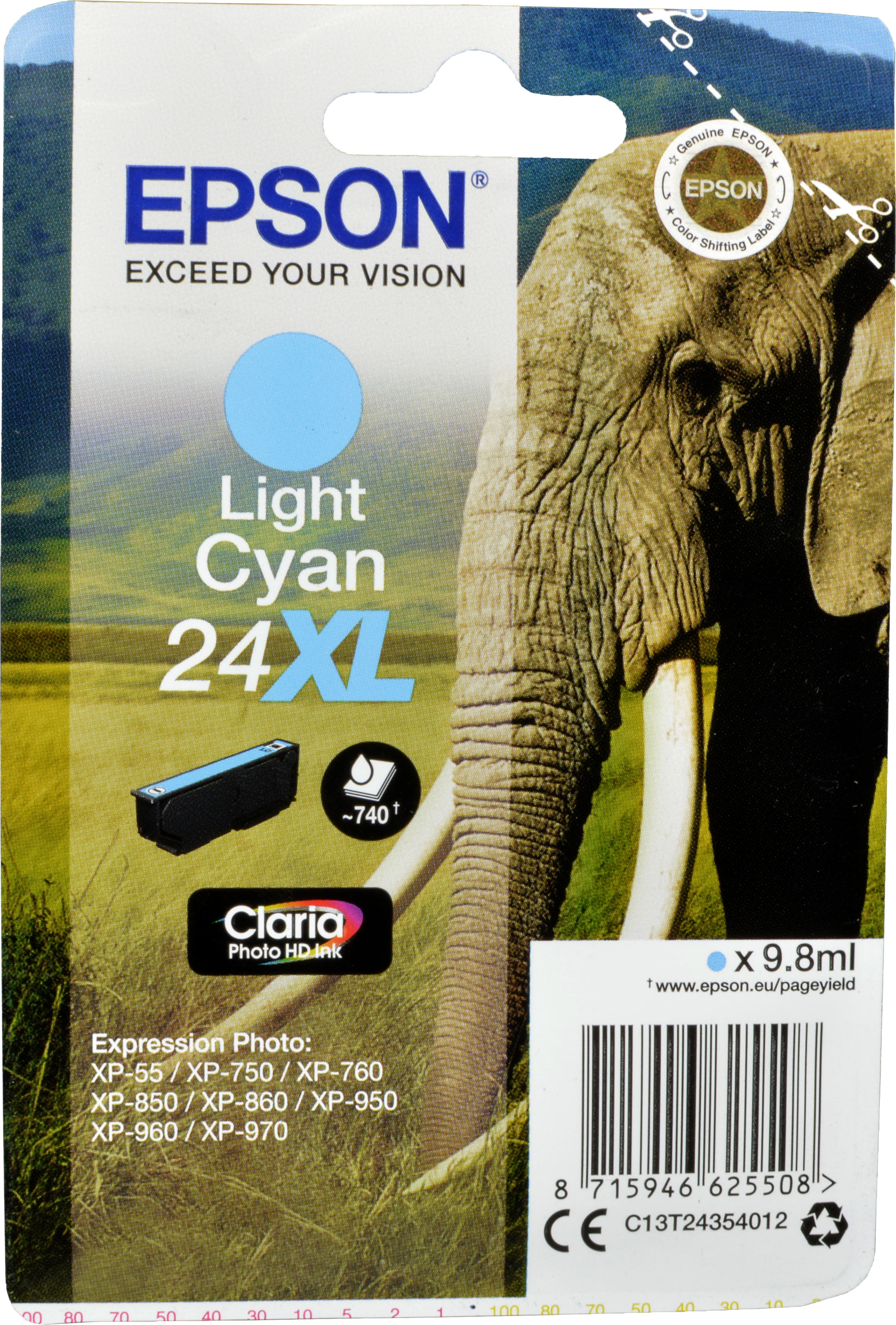 Epson Tinte C13T24354012 Foto Cyan 24XL  light cyan