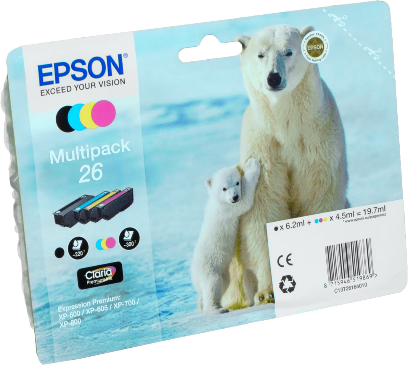 4 Epson Tinten C13T26164010  26  4-farbig