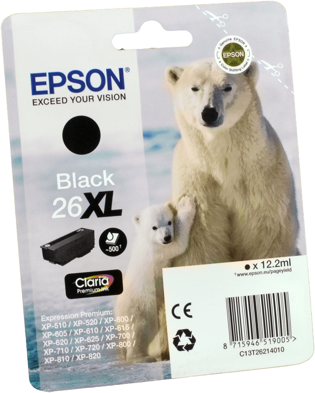 Epson Tinte C13T26214012 Black 26XL  schwarz
