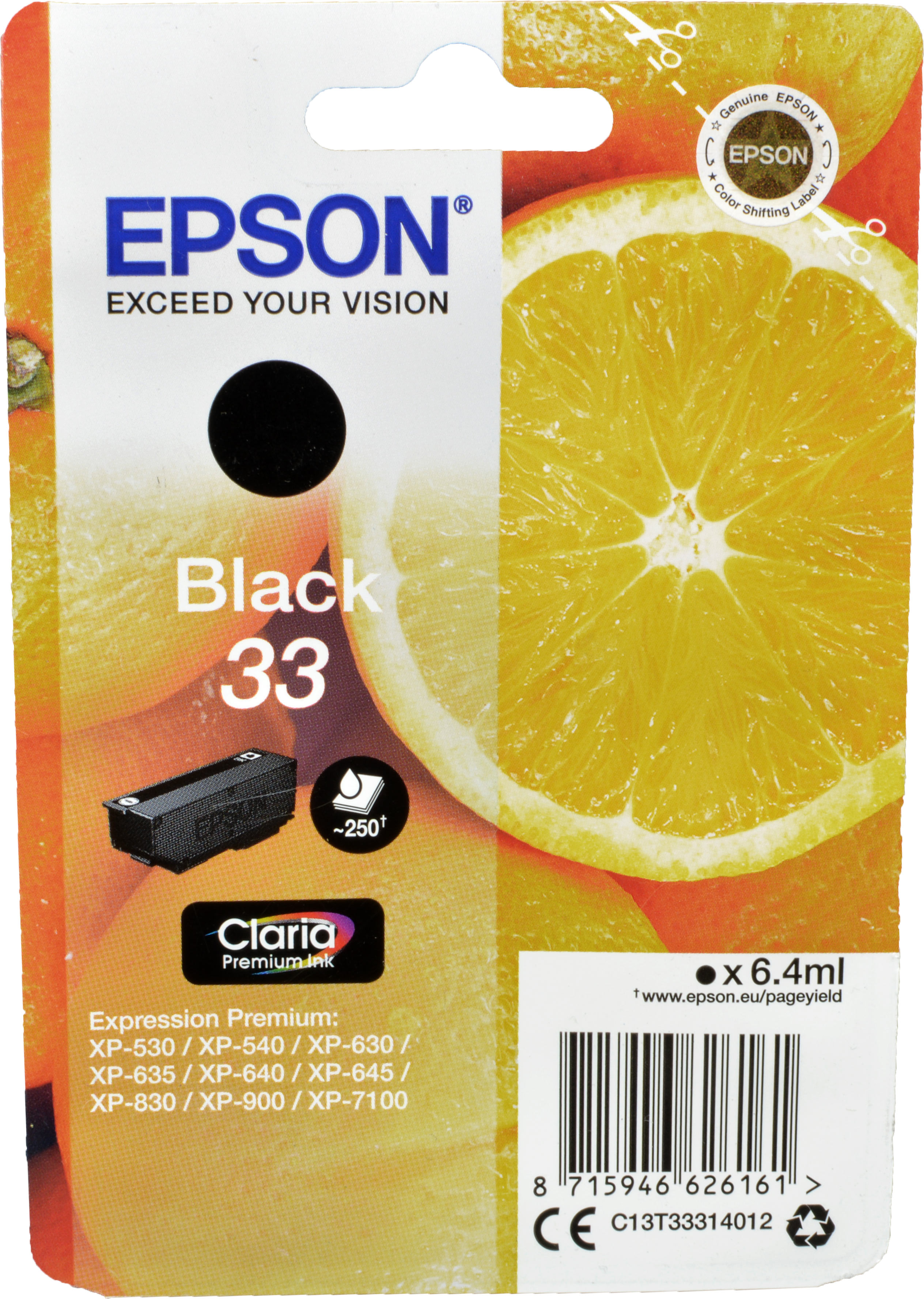 Epson Tinte C13T33314012 Black 33  schwarz
