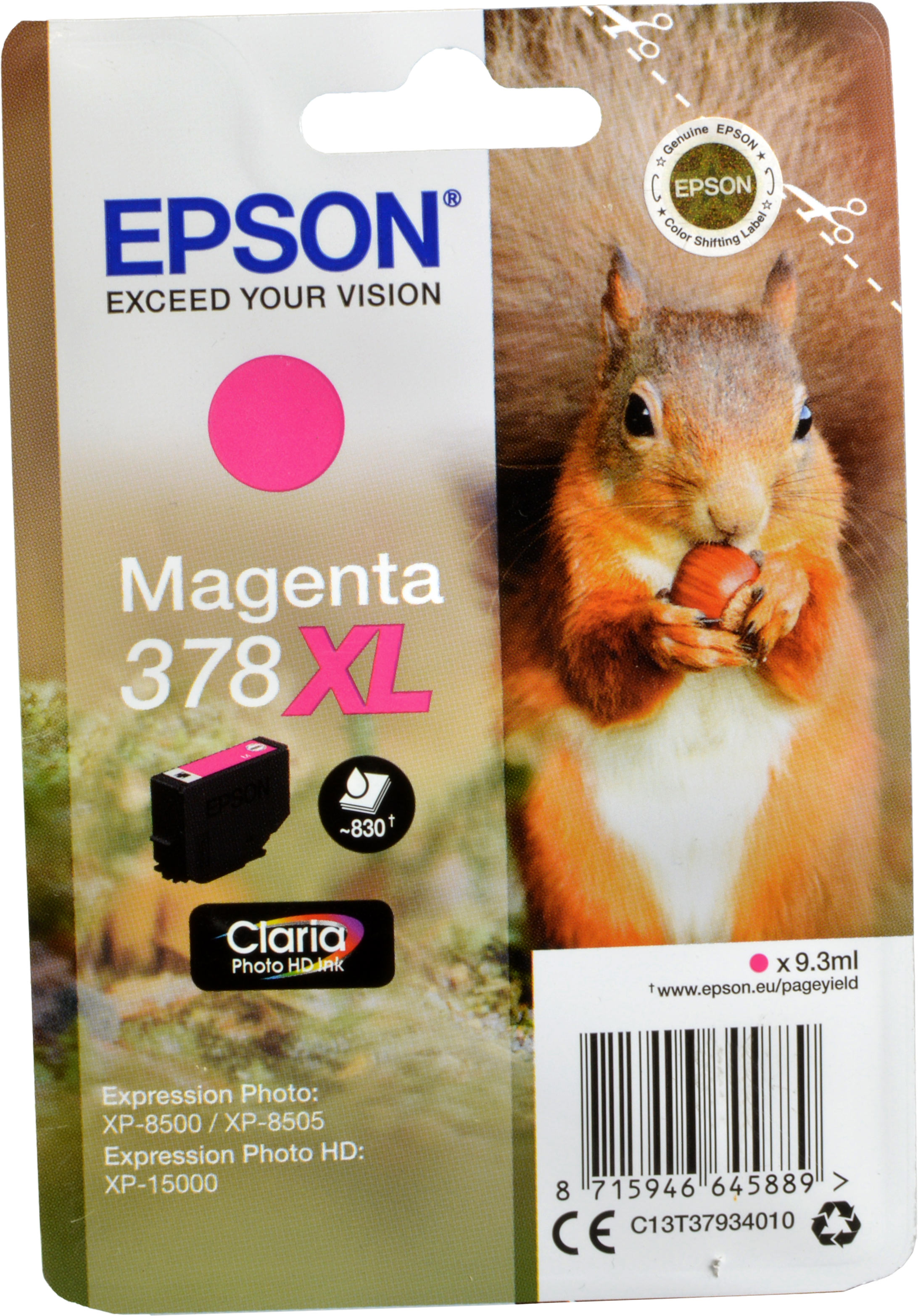 Epson Tinte C13T37934010  Magenta 378XL  magenta