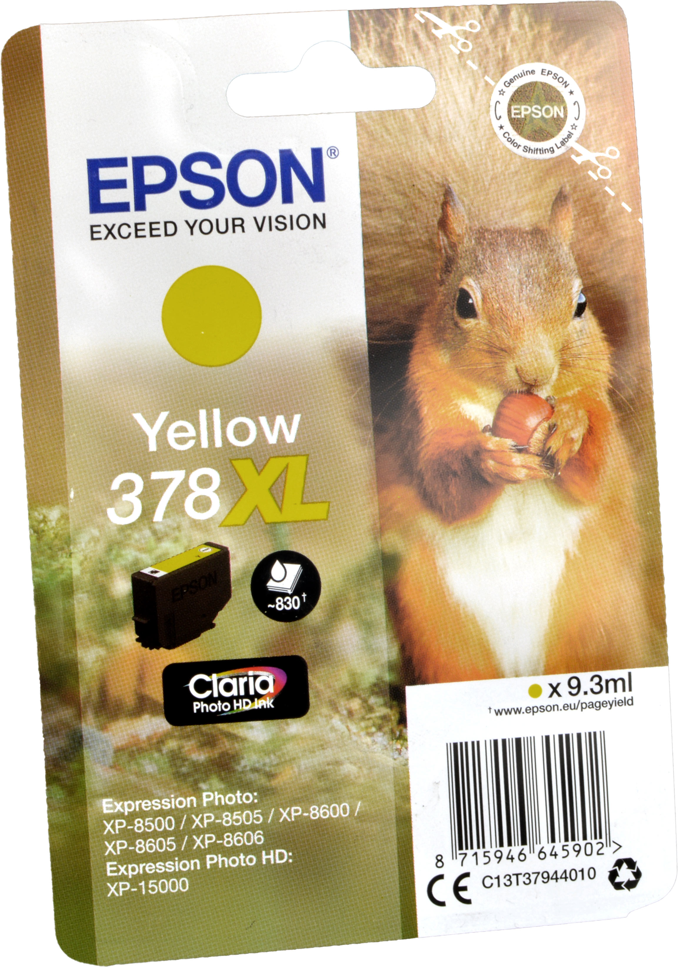 Epson Tinte C13T37944010  Yellow 378XL  yellow