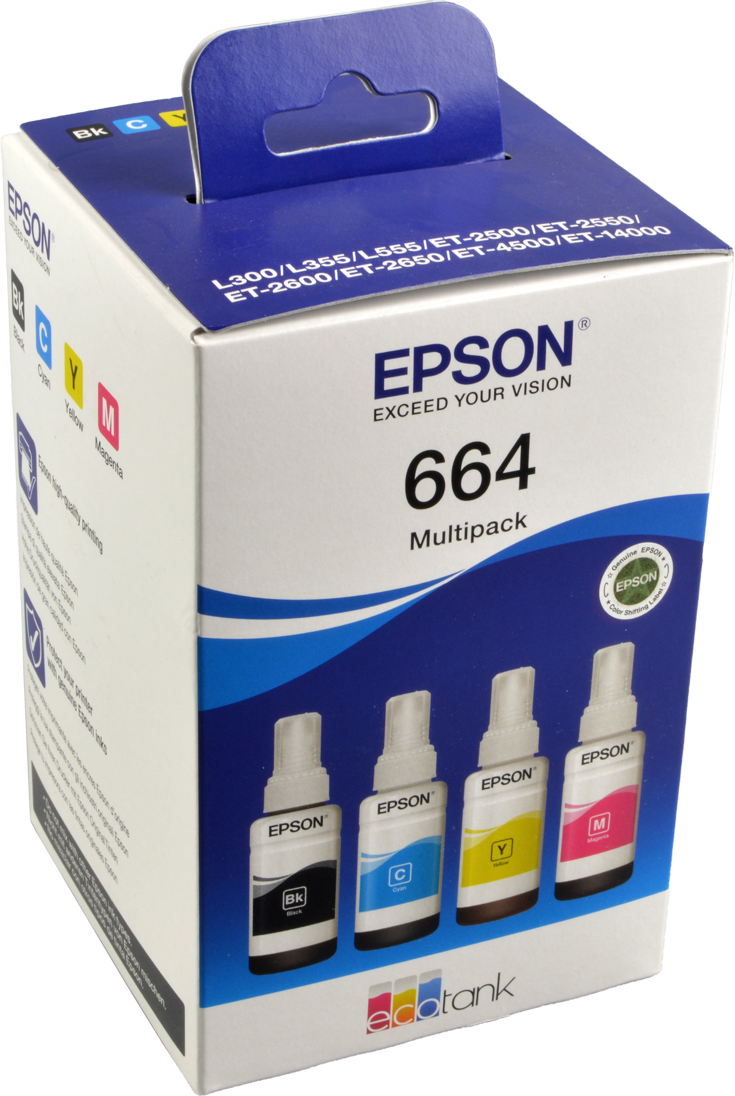 4 Epson Tinten C13T664640  T6646  4-farbig