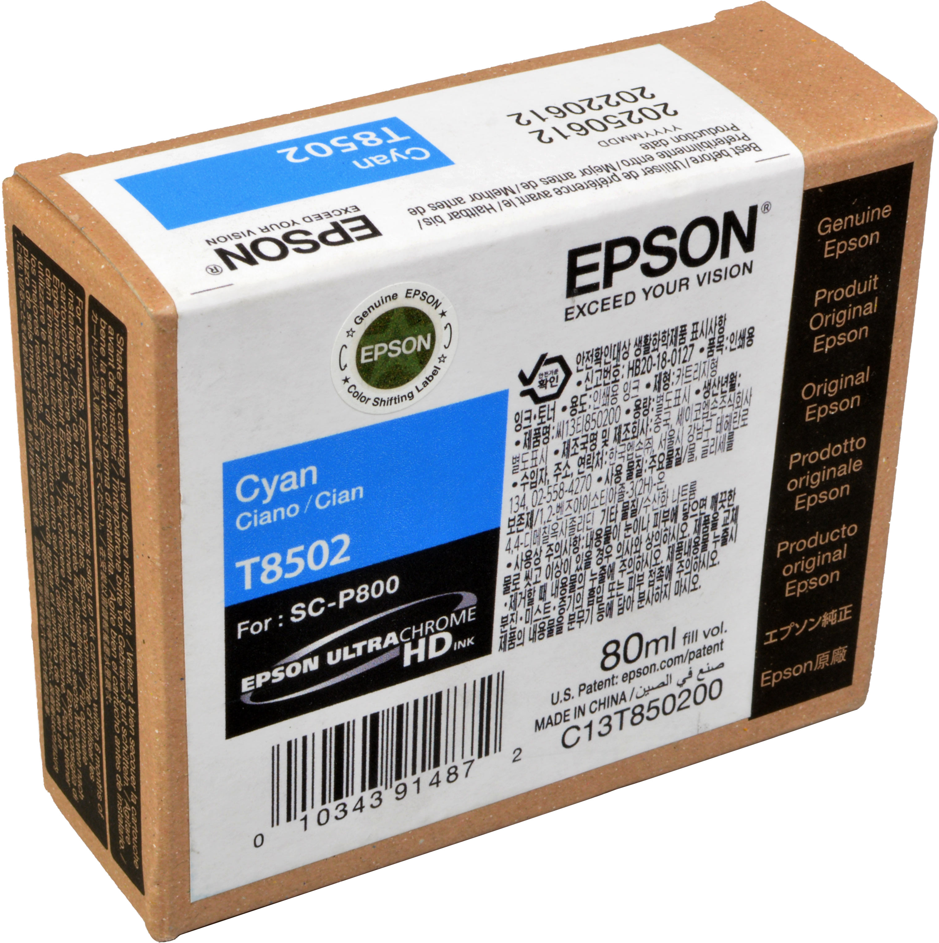 Epson Tinte C13T850200  T8502  Cyan